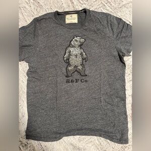 Abercrombie & Fitch Charcoal Gray Bear Graphic Tee